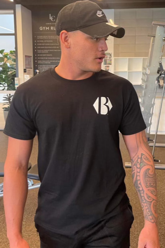 100% cotton black training shirt